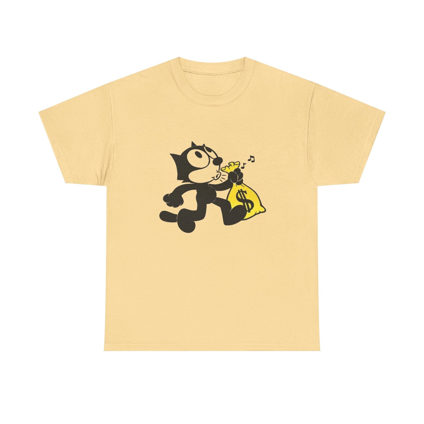 Money Bag Cat Graphic T Shirt NEW Vintage Unisex Heavy Cotton Tee