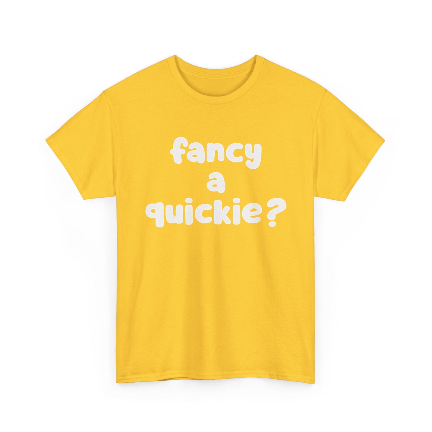 Fancy A Quickie Funny Sex Humor Graphic T Shirt Regular Men's Heavy Cotton Tee