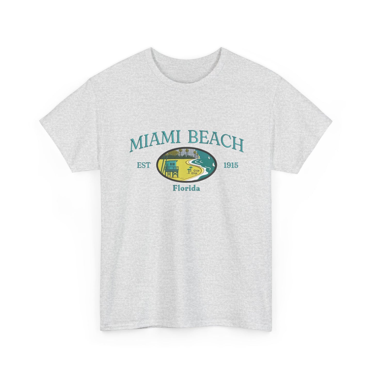 Miami Beach Florida Graphic T Shirt NEW Unisex Heavy Cotton Tee