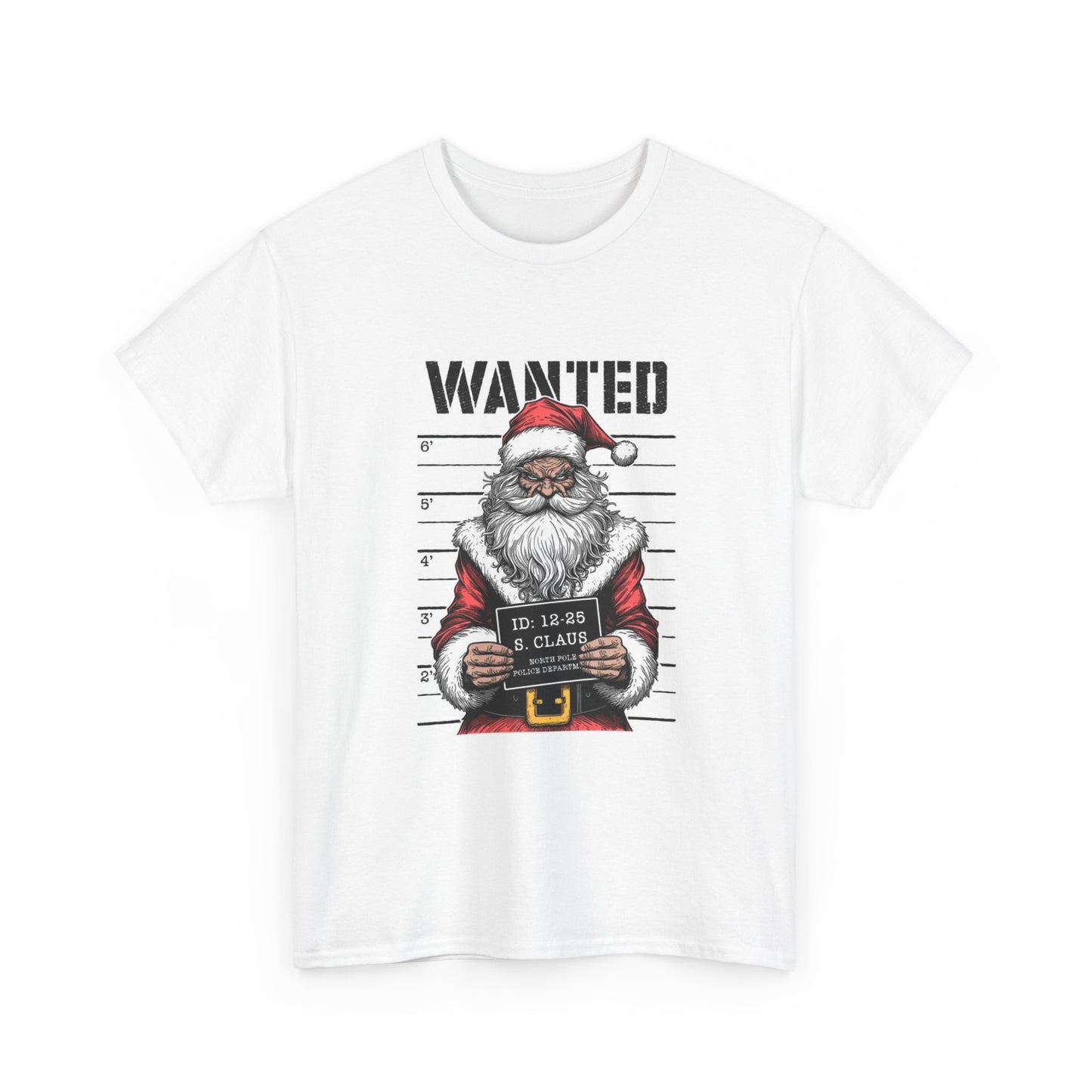 Santa Clause Wanted For Christmas Graphic T Shirt Cotton Tee