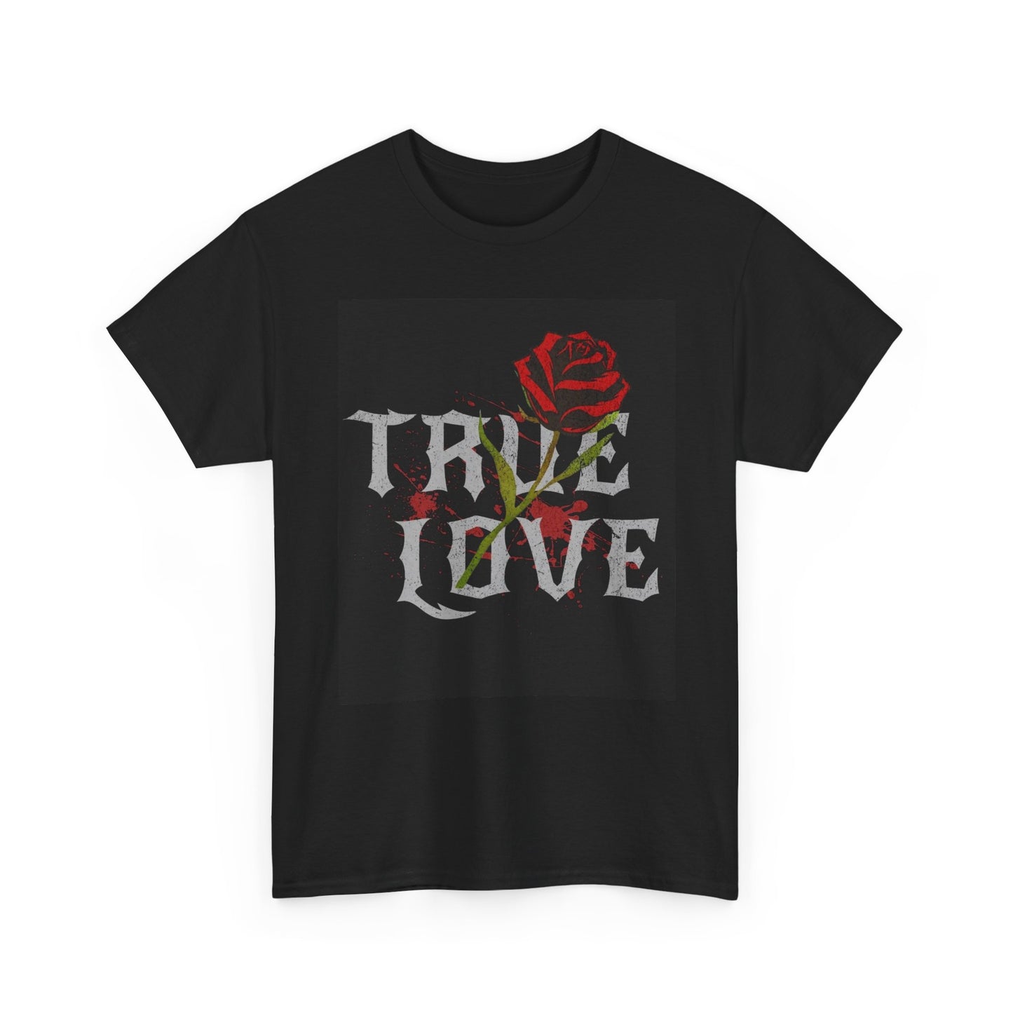 True Love Graphic T Shirt Vintage Roses Unisex Heavy Cotton Tee