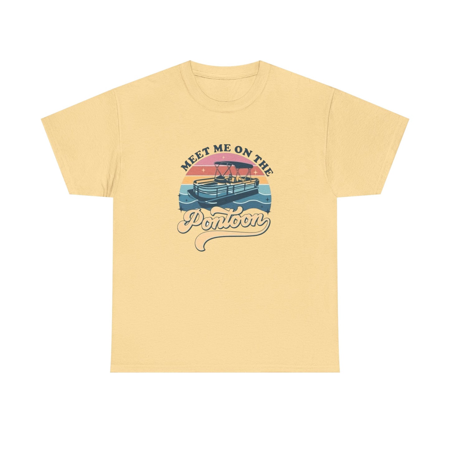Meet Me On The Pontoon Boat Graphic T Shirt Unisex Heavy Cotton Tee