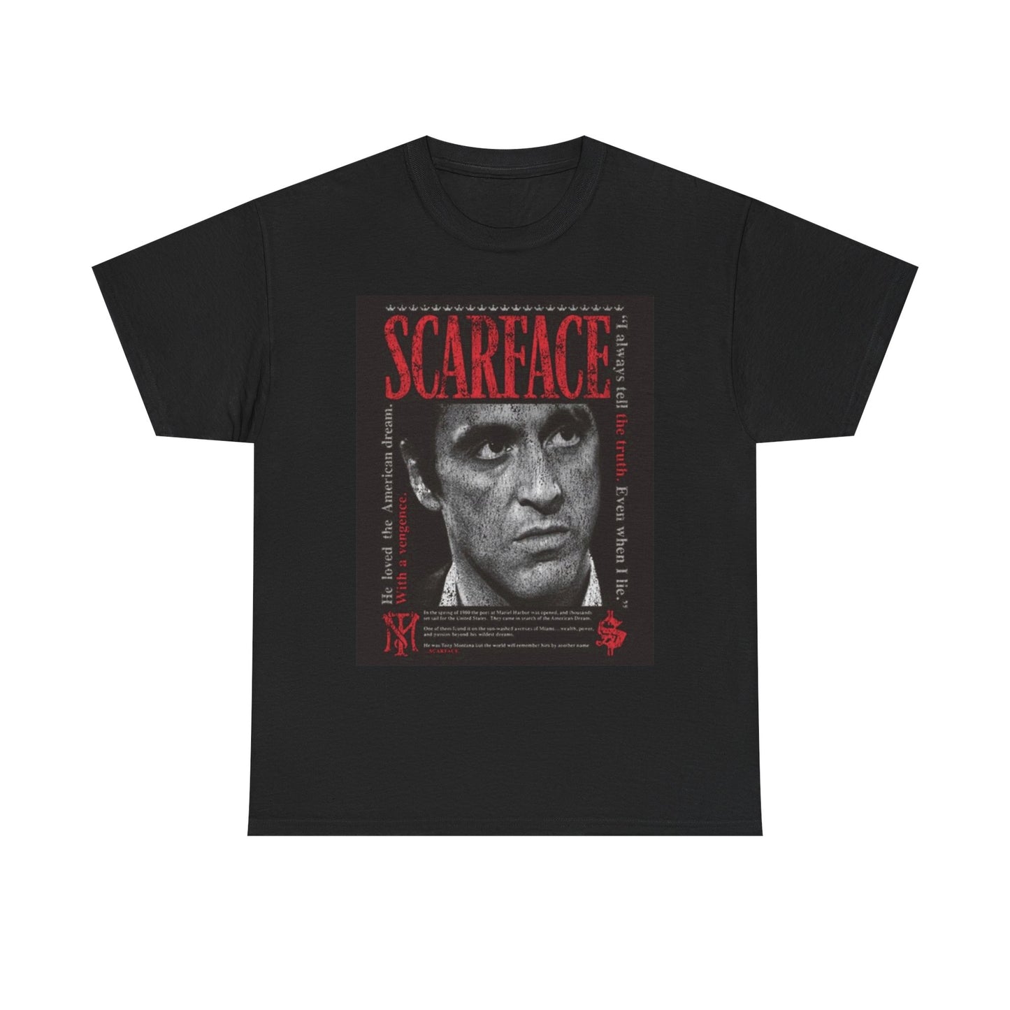 Scarface Vintage Miami Graphic T Shirt S-5XL NEW Unisex Heavy Cotton Tee