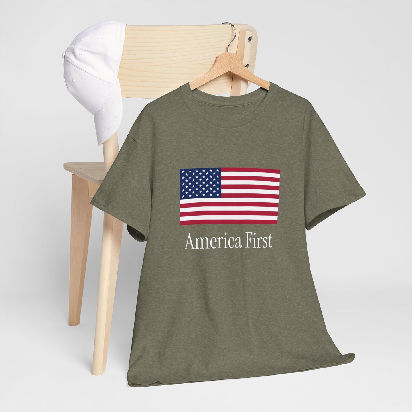 America First USA Flag Graphic T Shirt Heavy Cotton Tee NEW ADULT UNISEX