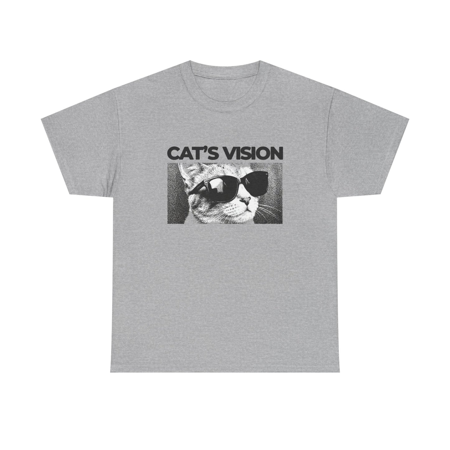 Cool Cat Retro Sun Glasses Graphic T Shirt Regular Men's Heavy Cotton Tee