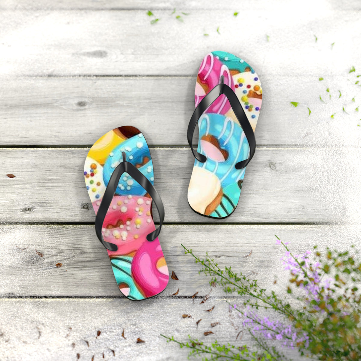 Donut Summer Sandals, Beach Shoes, Vacation Flip Flops, Pool Slides, Comfortable