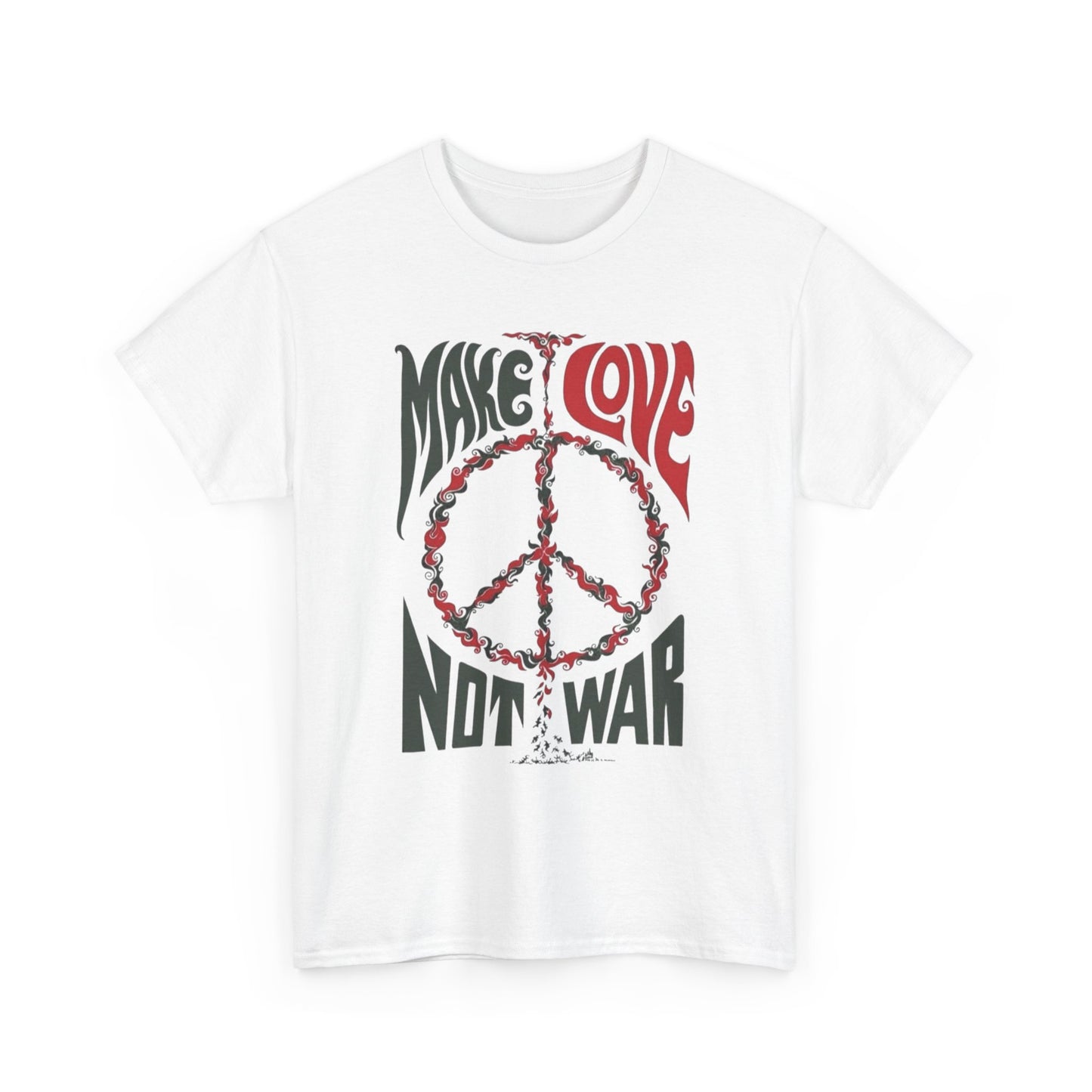 Make Love Not War Vintage Graphic T Shirt NEW Heavy Cotton Tee