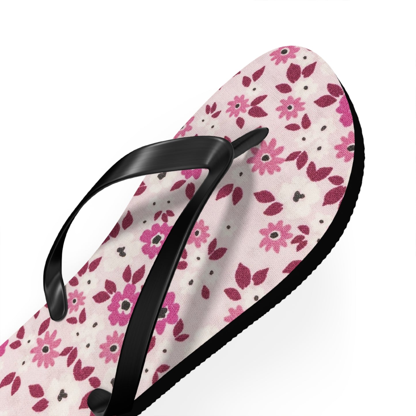 Waves And Sun Sandals Red And Pink Flowers Summer Flip Flops Slides BRAND NEW