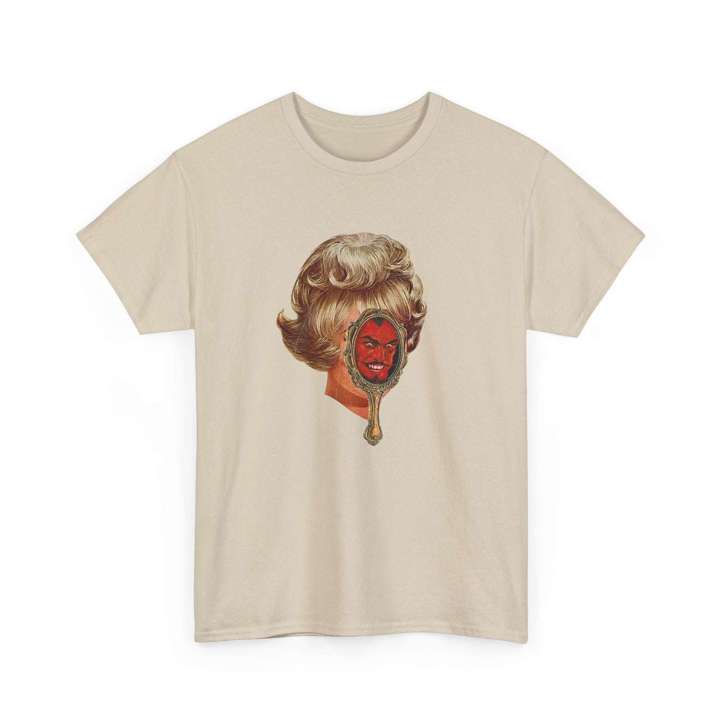 Devil In The Mirror Vintage Graphic T-Shirt Women's Heavy Comfy Cotton Tee