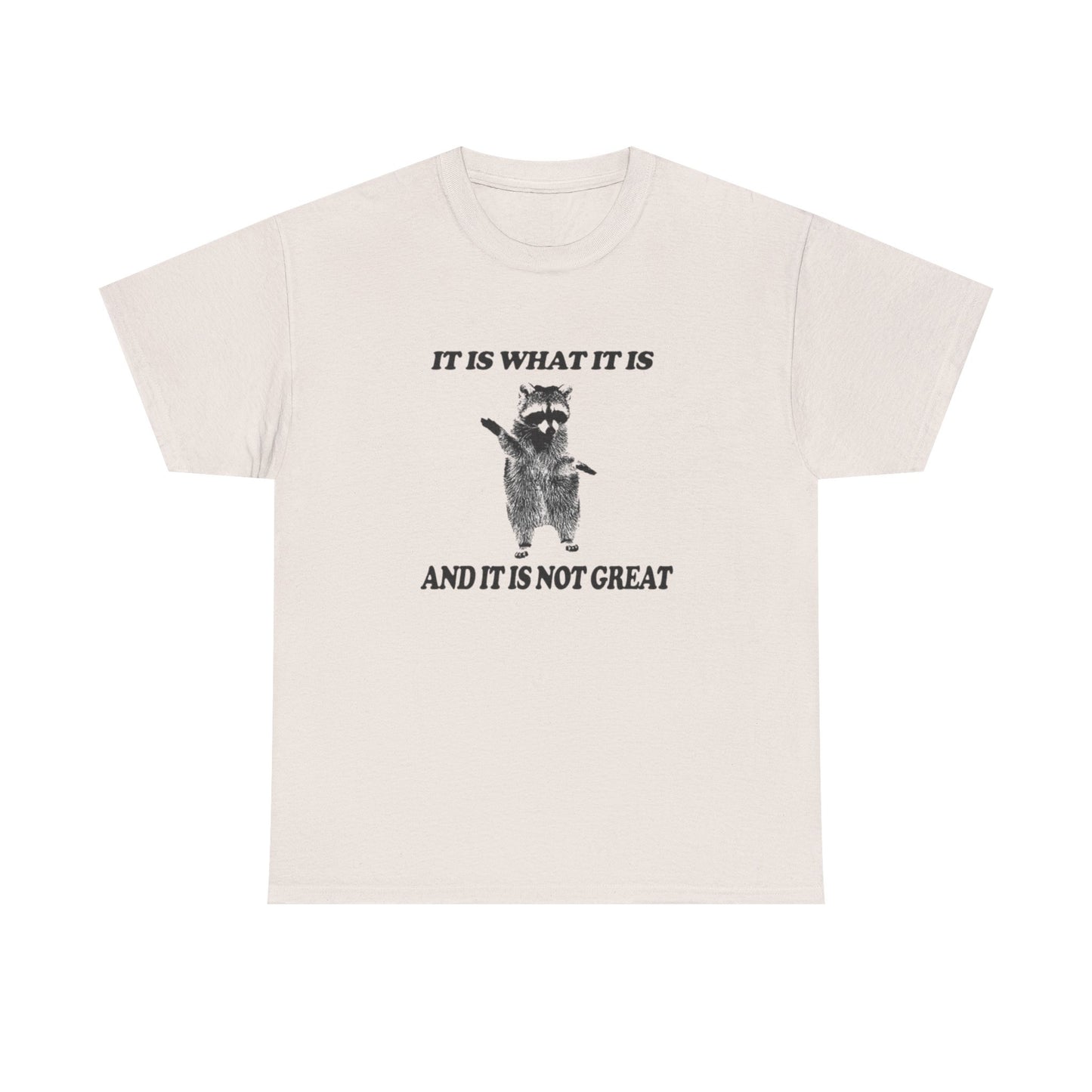 It Is What It Is Funny Raccoon Graphic T Shirt Unisex Heavy Cotton Tee