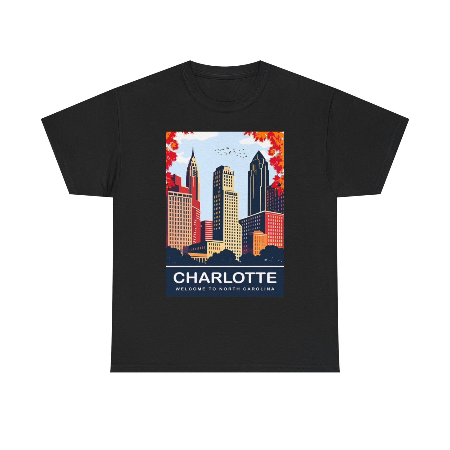 Charlotte North Carolina T Shirt Graphic Uptown Unisex Heavy Cotton Tee