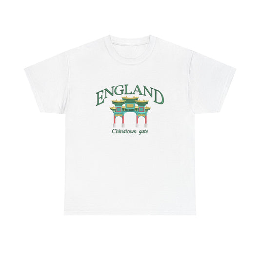 England China Town Gate Graphic T Shirt NEW Unisex Heavy Cotton Tee