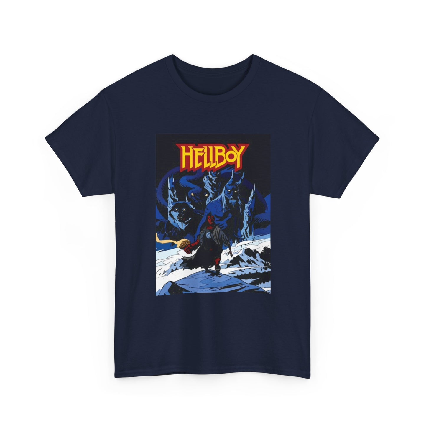 Hellboy Movie Poster Shirt Retro Cartoon Graphic Unisex Heavy Cotton Tee