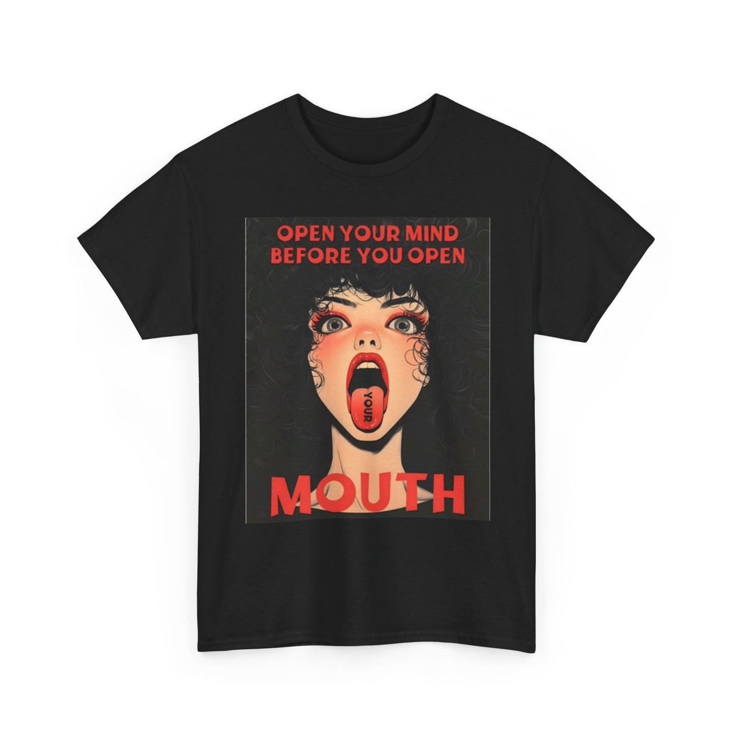 Open Your Mind Graphic T Shirt Funny Unisex Heavy Cotton Tee