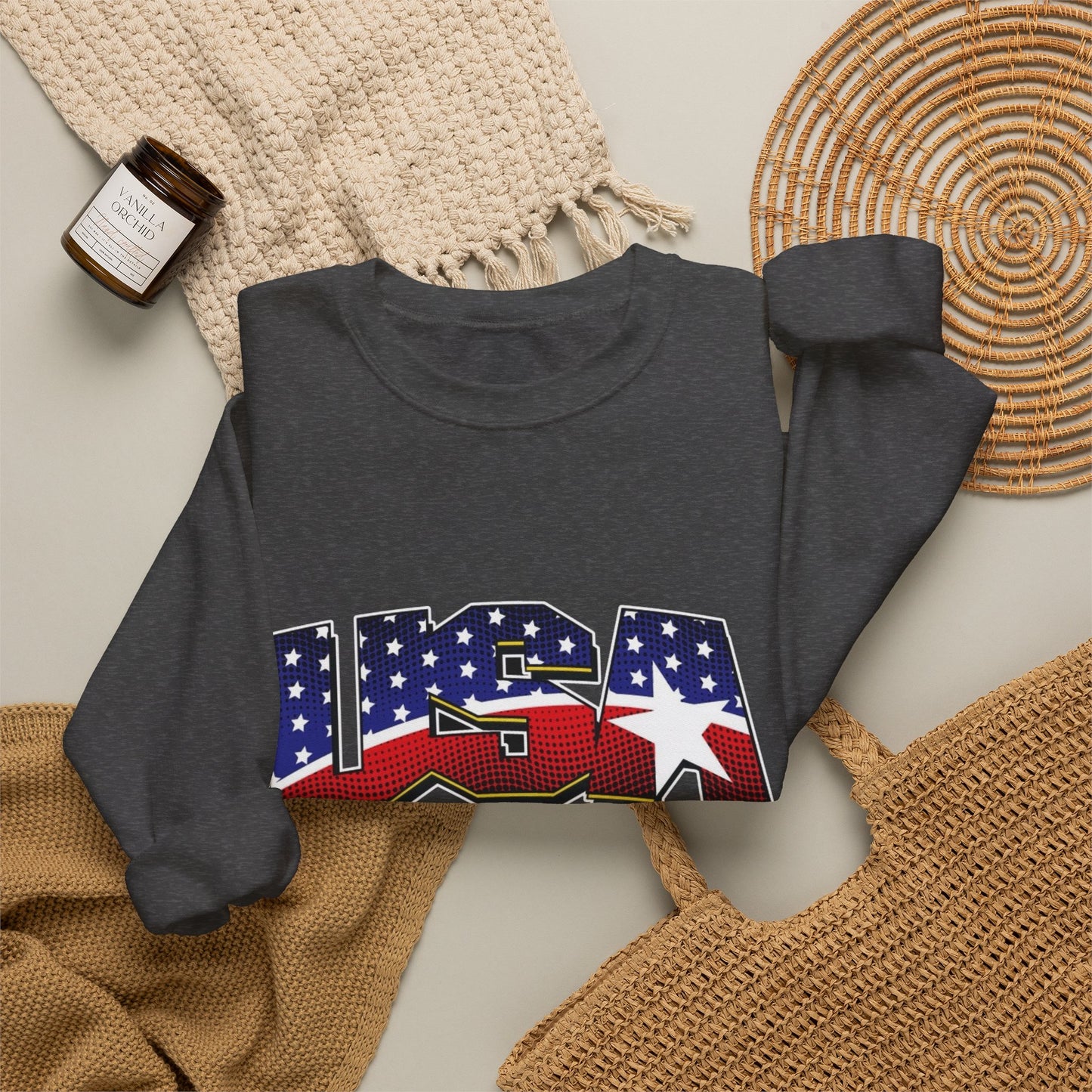 USA American Flag Sweater NEW Unisex Heavy Blend™ Crewneck Sweatshirt