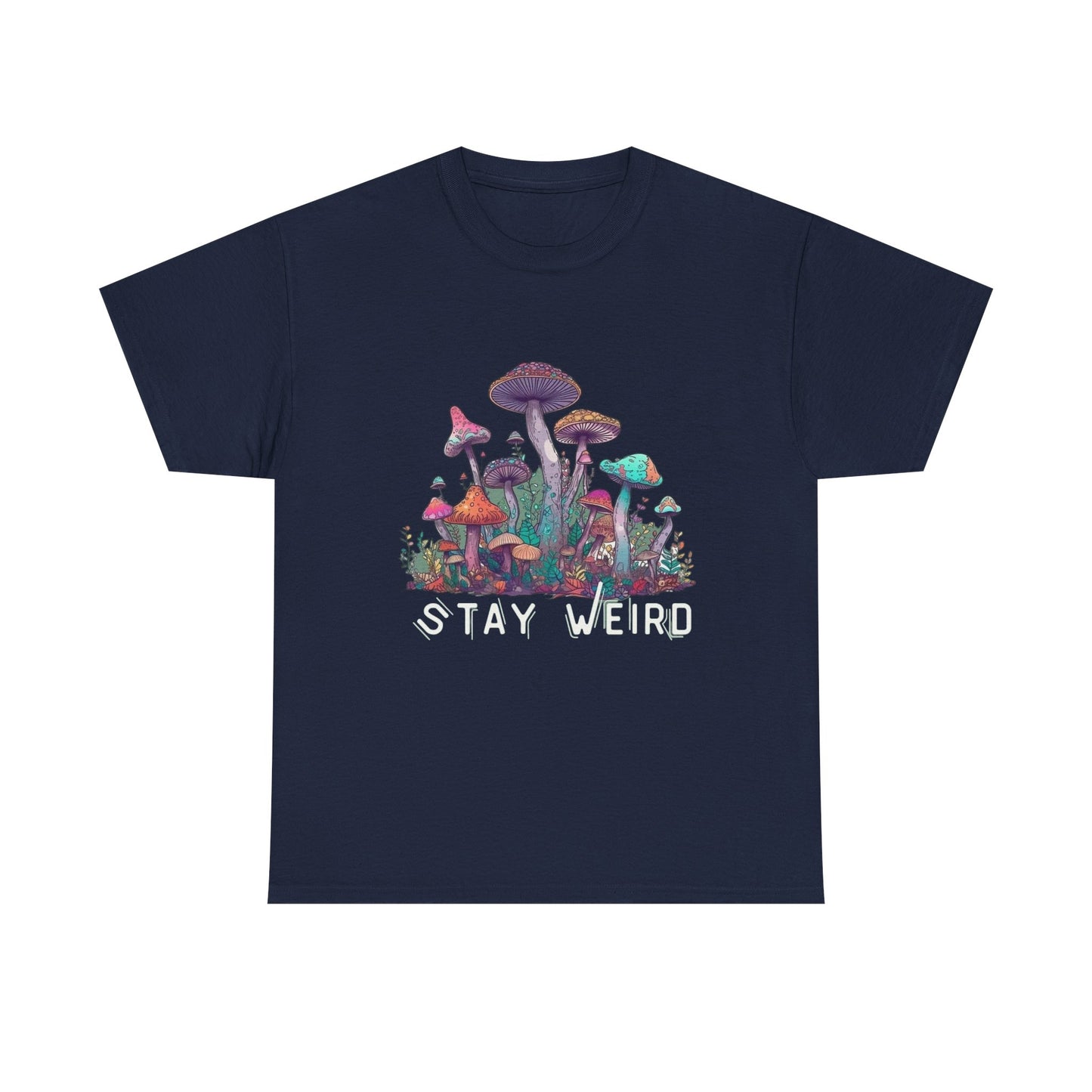 Trippy Mushroom Hunter Tshirt Mystical Graphic Vibe Unisex Stay Weird Retro