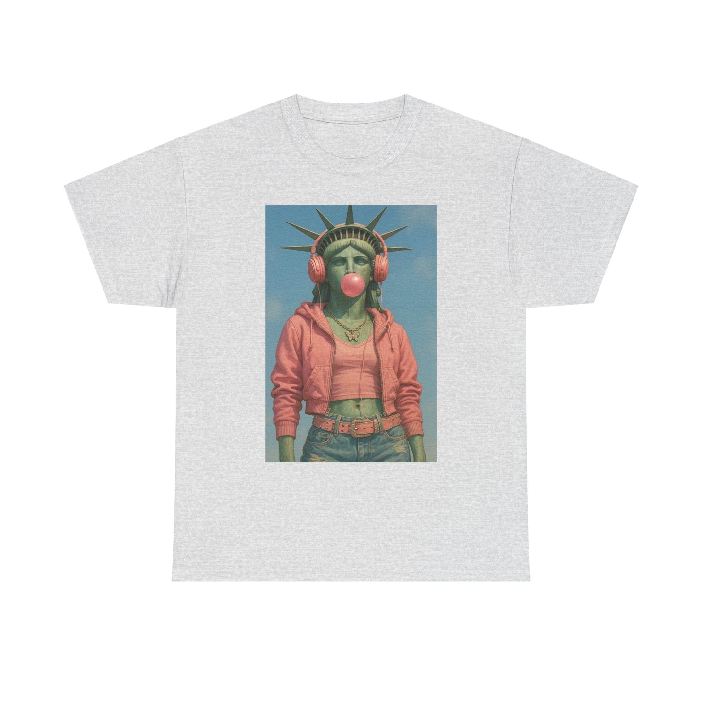 Statue Of Liberty Graphic T Shirt Funny Unisex Heavy Cotton Tee