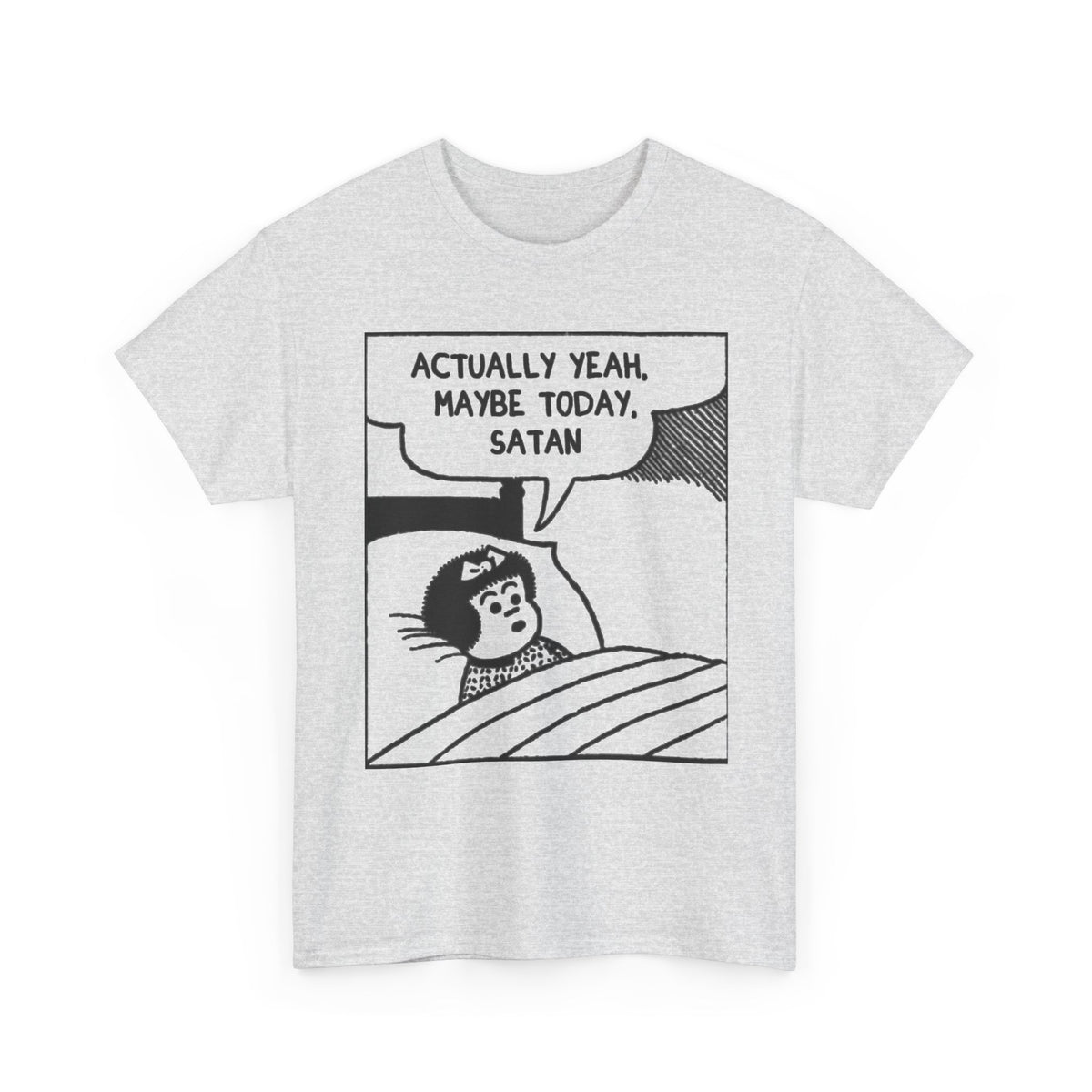 Actually Yeah Maybe Today Satan Comic Tee Men's Graphic Tee