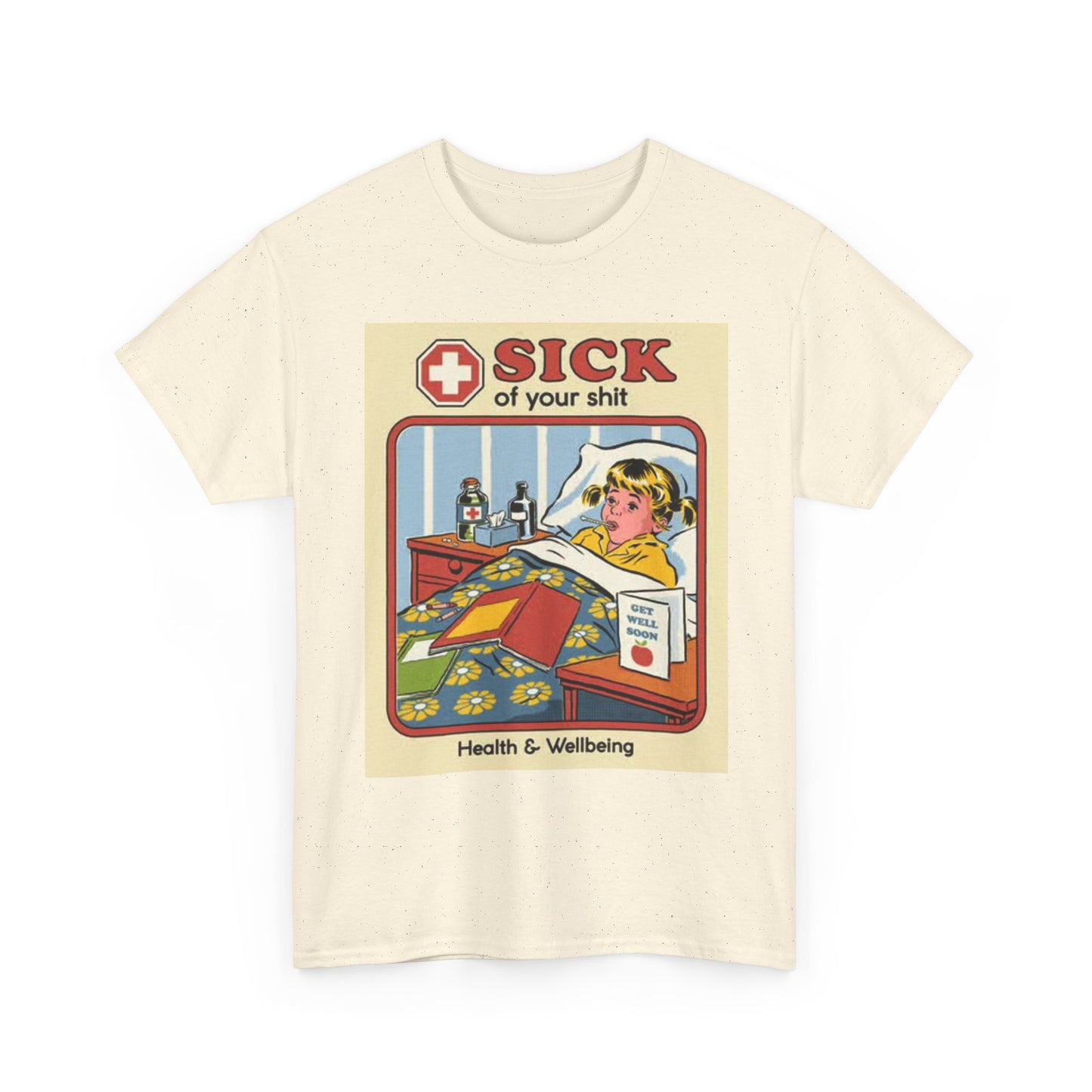 Health And Wellbeing Funny Graphic T Shirt Unisex Heavy Cotton Tee