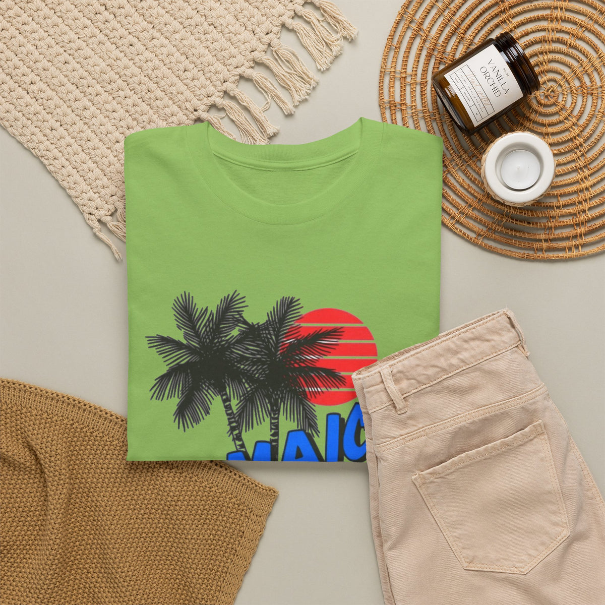 Jamaica Graphic T Shirt Men's Tropical Beach Retro Heavy Cotton Tee