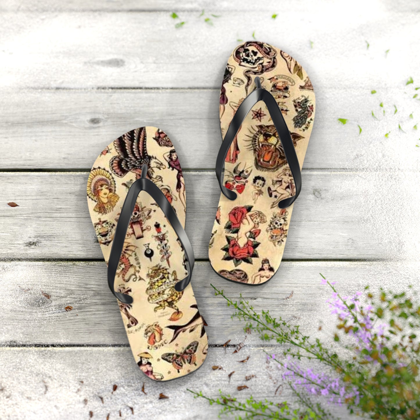 Sailor Jerry Sandals, Beach Shoes, Vacation Flip Flops, Pool Slides, Comfortable