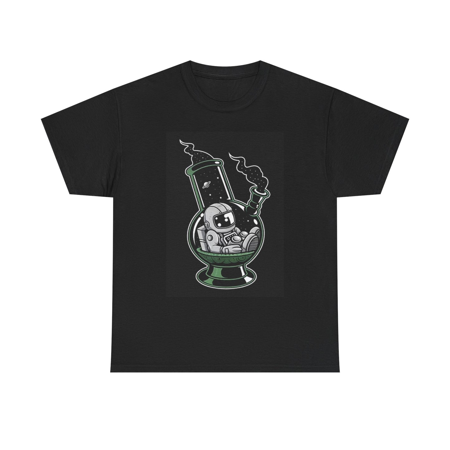 Astronaut In Bong T Shirt Funny Weed Graphic Vintage Unisex Heavy Cotton Tee