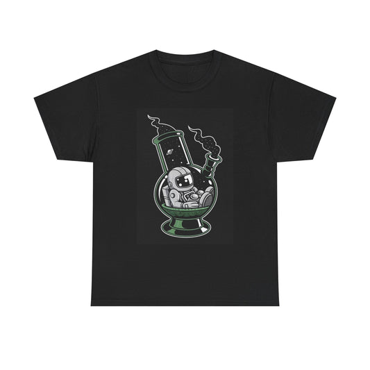 Astronaut In Bong T Shirt Funny Weed Graphic Vintage Unisex Heavy Cotton Tee