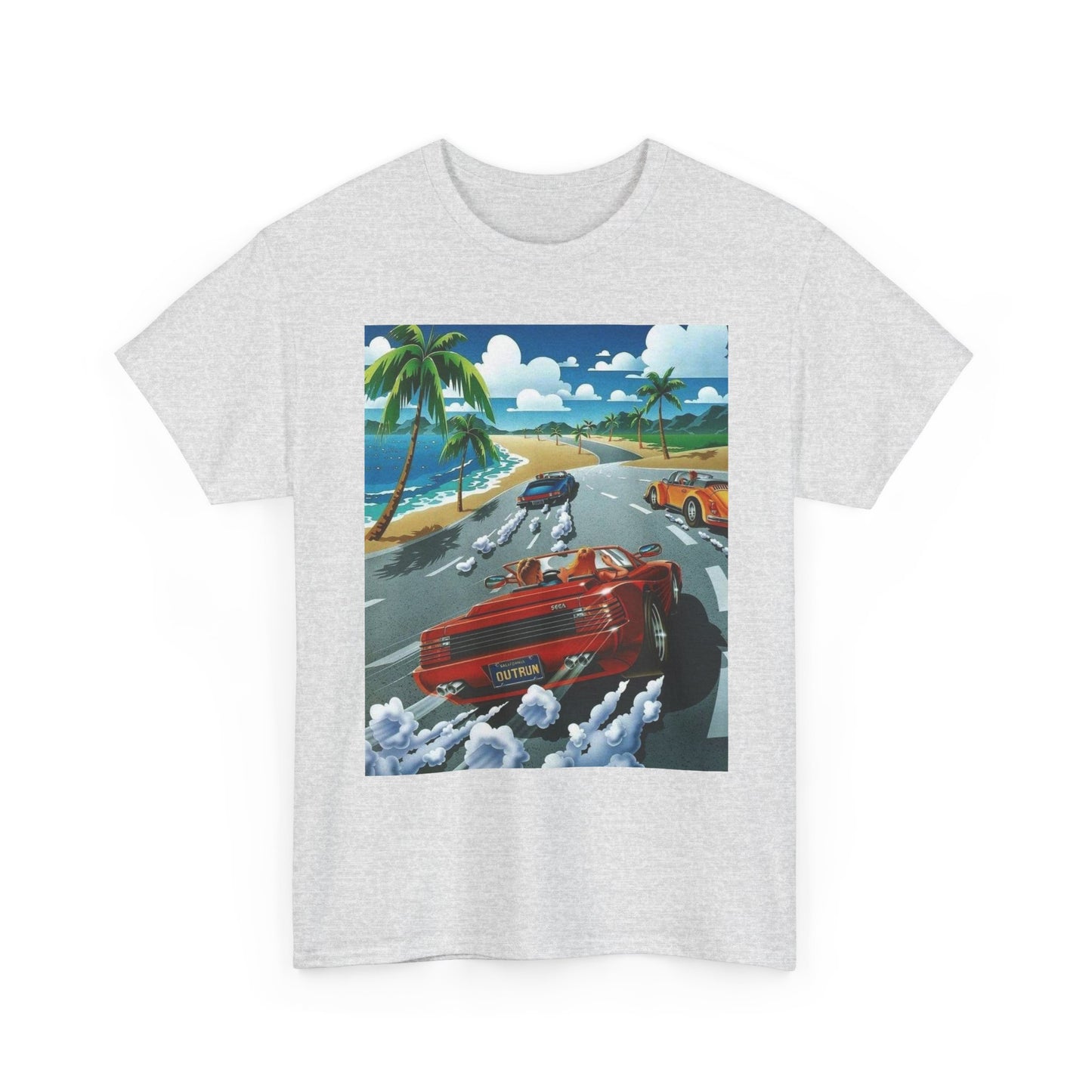 Outrun Vintage Gaming Graphic T Shirt Cotton Tee Apparel New