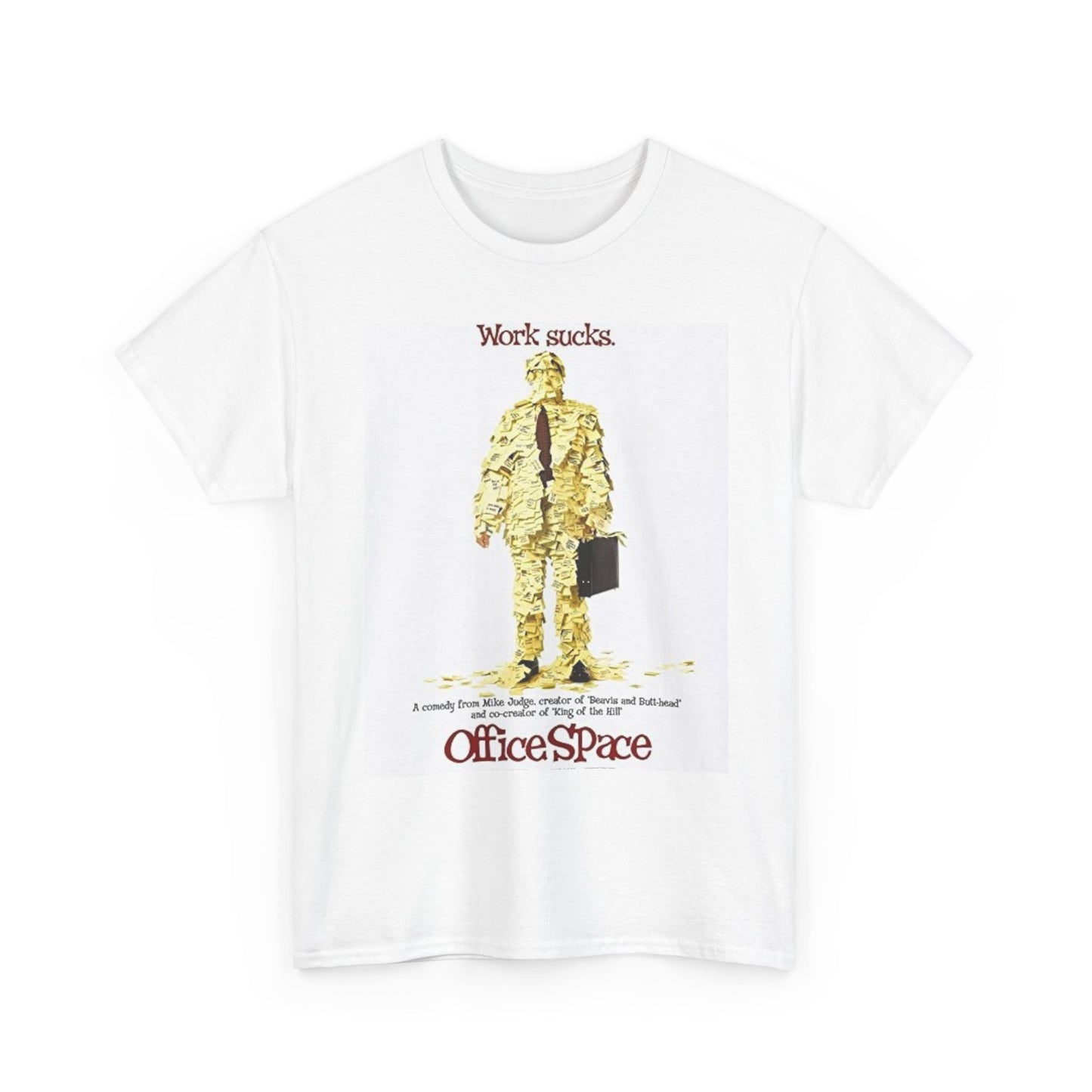 Work Sucks Graphic T Shirt Office Space Movie Poster Unisex Heavy Cotton Tee