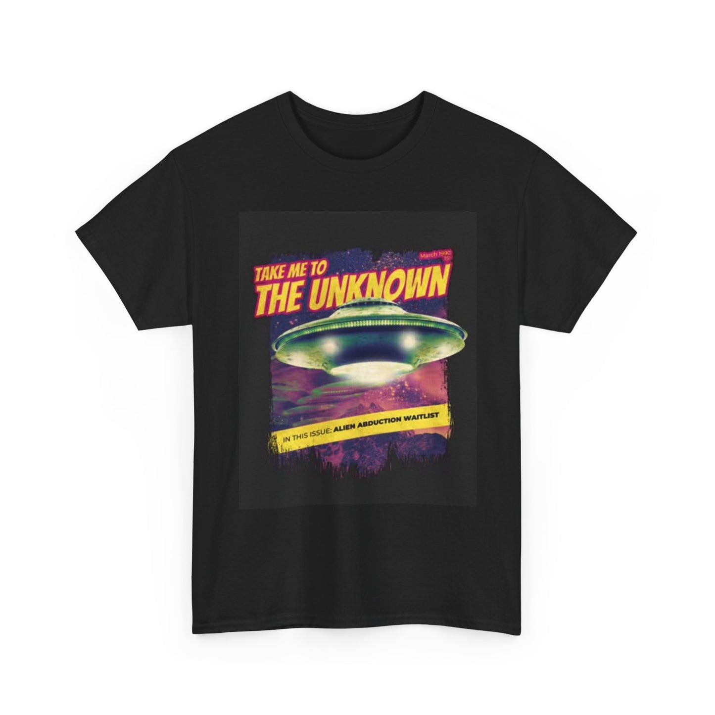 Take Me To The Unknown Graphic T Shirt Alien Abduction Unisex Heavy Cotton Tee