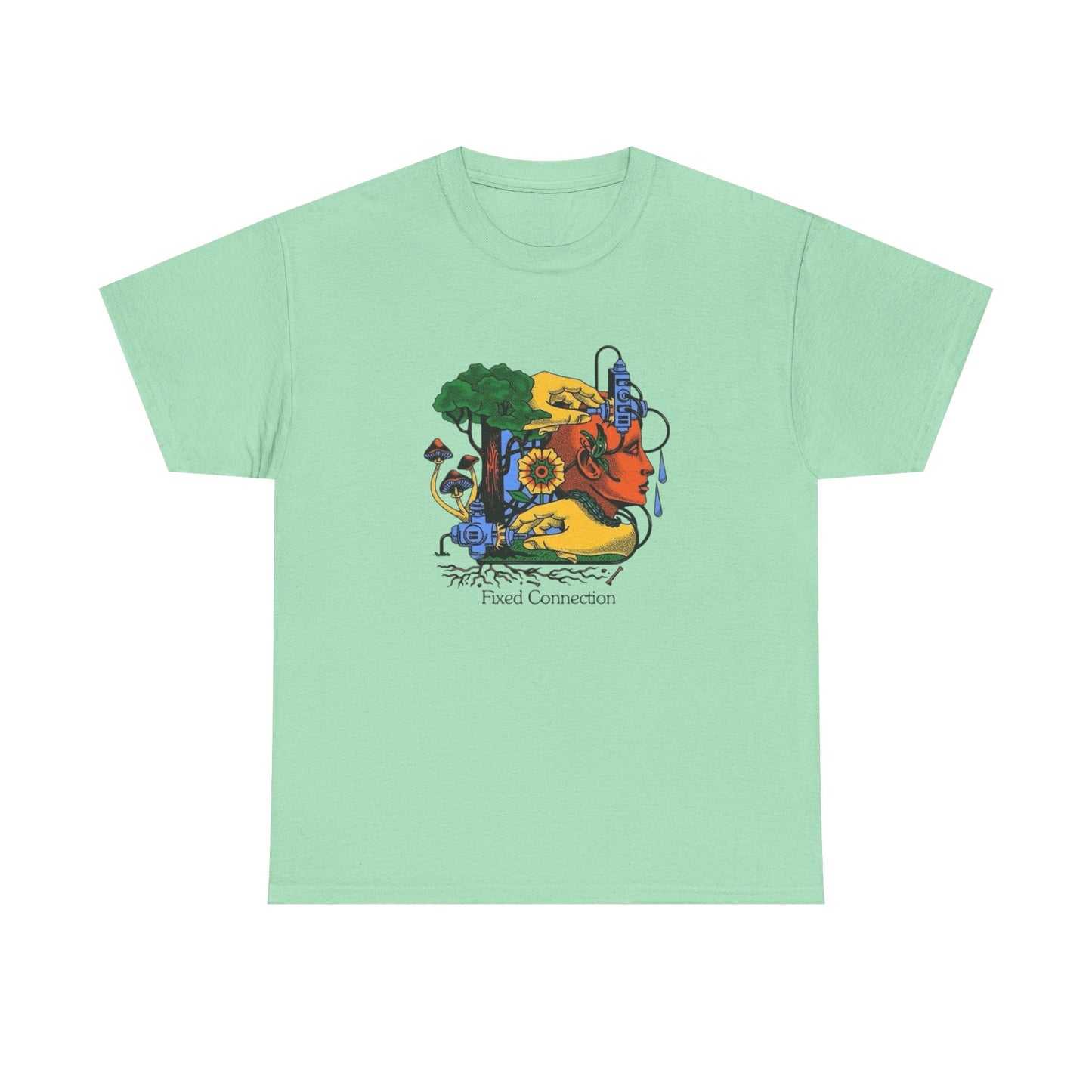 Fixed Connection Art Graphic T Shirt Unisex Heavy Cotton Tee Gift New
