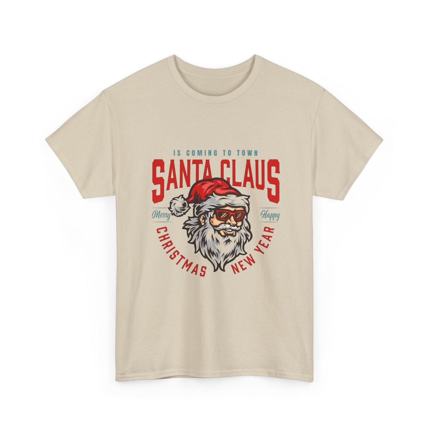 Santa Clause Merry Christmas Graphic T Shirt Unisex Heavy Cotton Tee