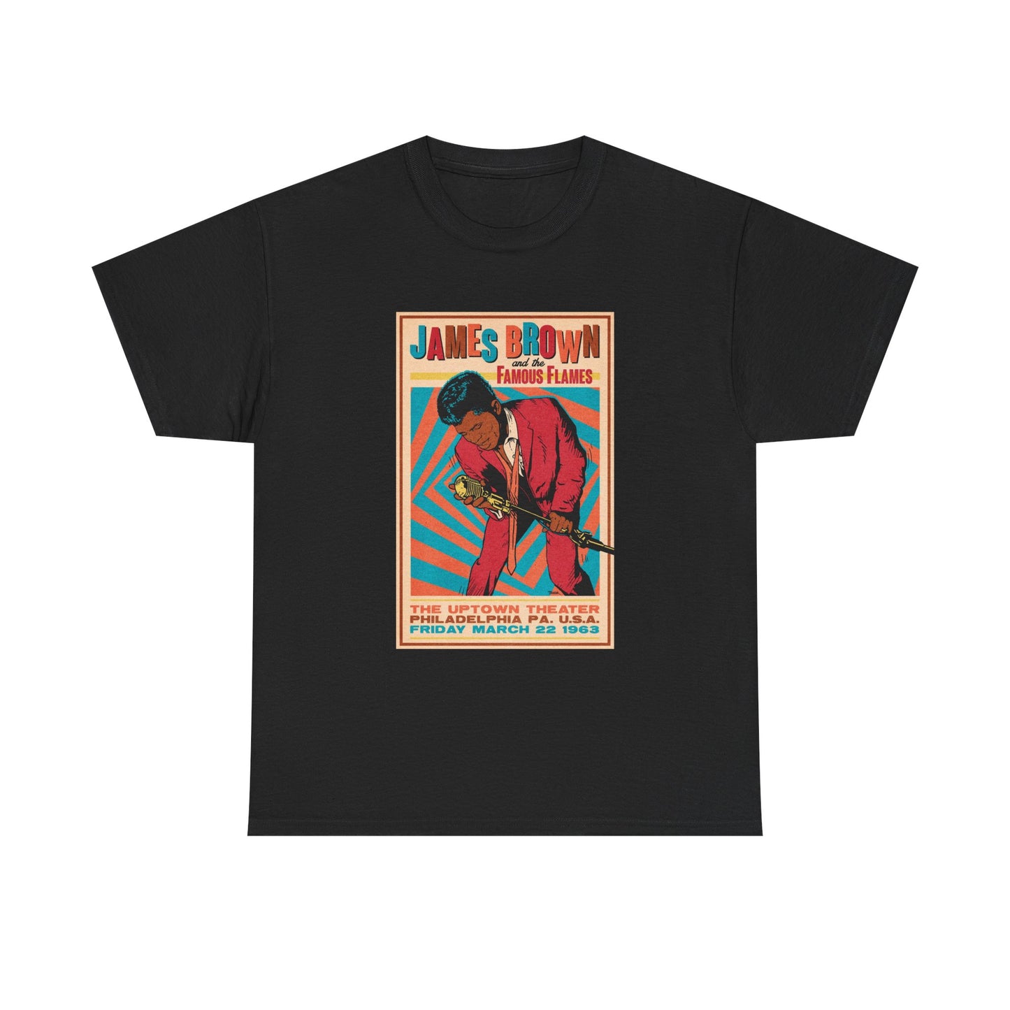 James Brown Tshirt Vintage Concert Philly 1963 The Godfather Unisex Heavy Cotton