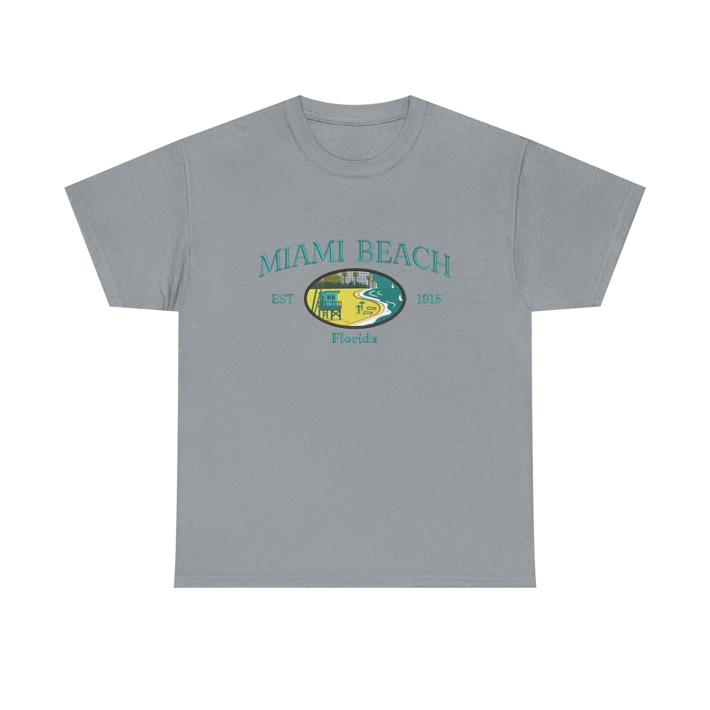 Miami Beach Vintage Graphic T Shirt NEW Unisex Heavy Cotton Tee