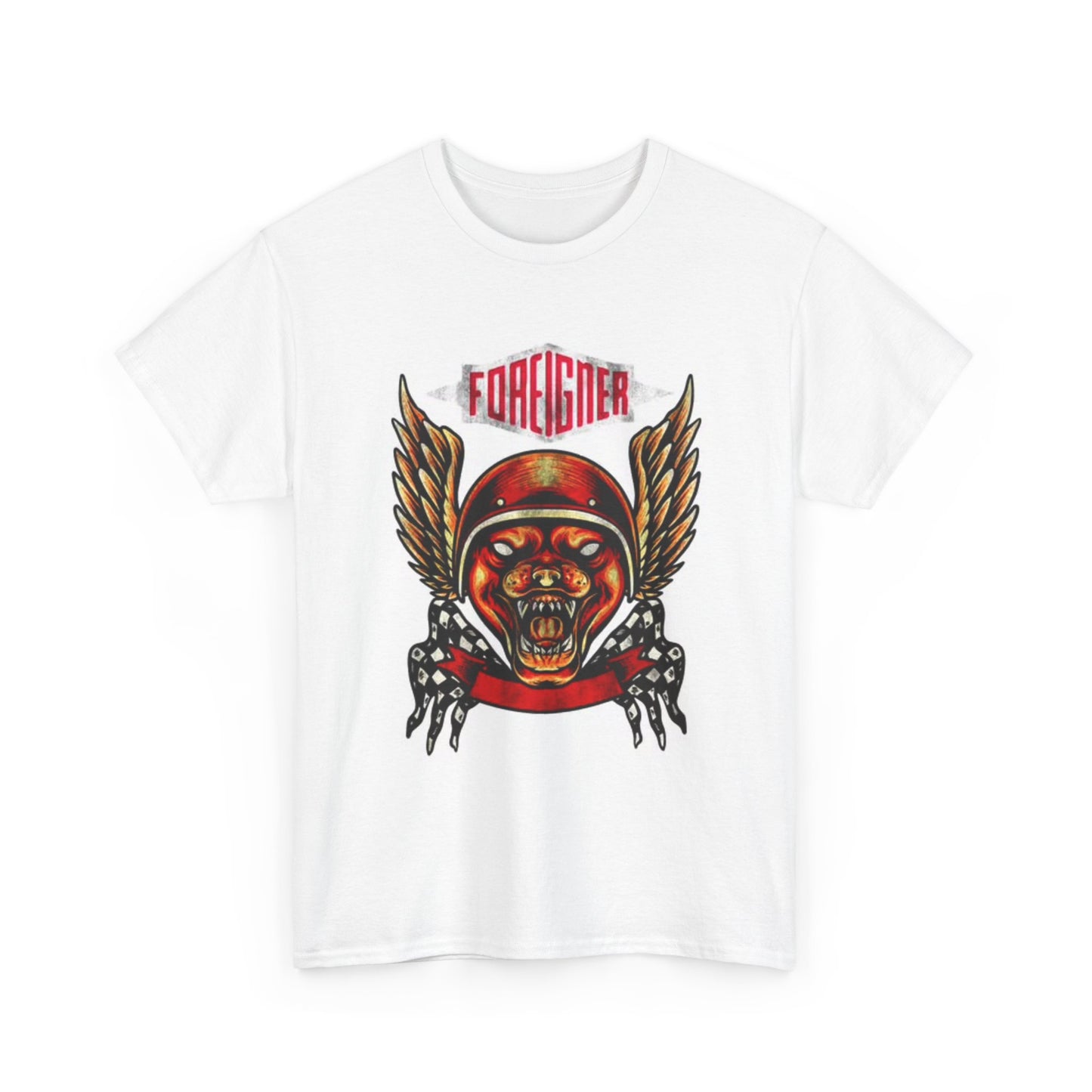 Foreigner Graphic T Shirt Vintage Rock Band Metal Retro Unisex Heavy Cotton Tee