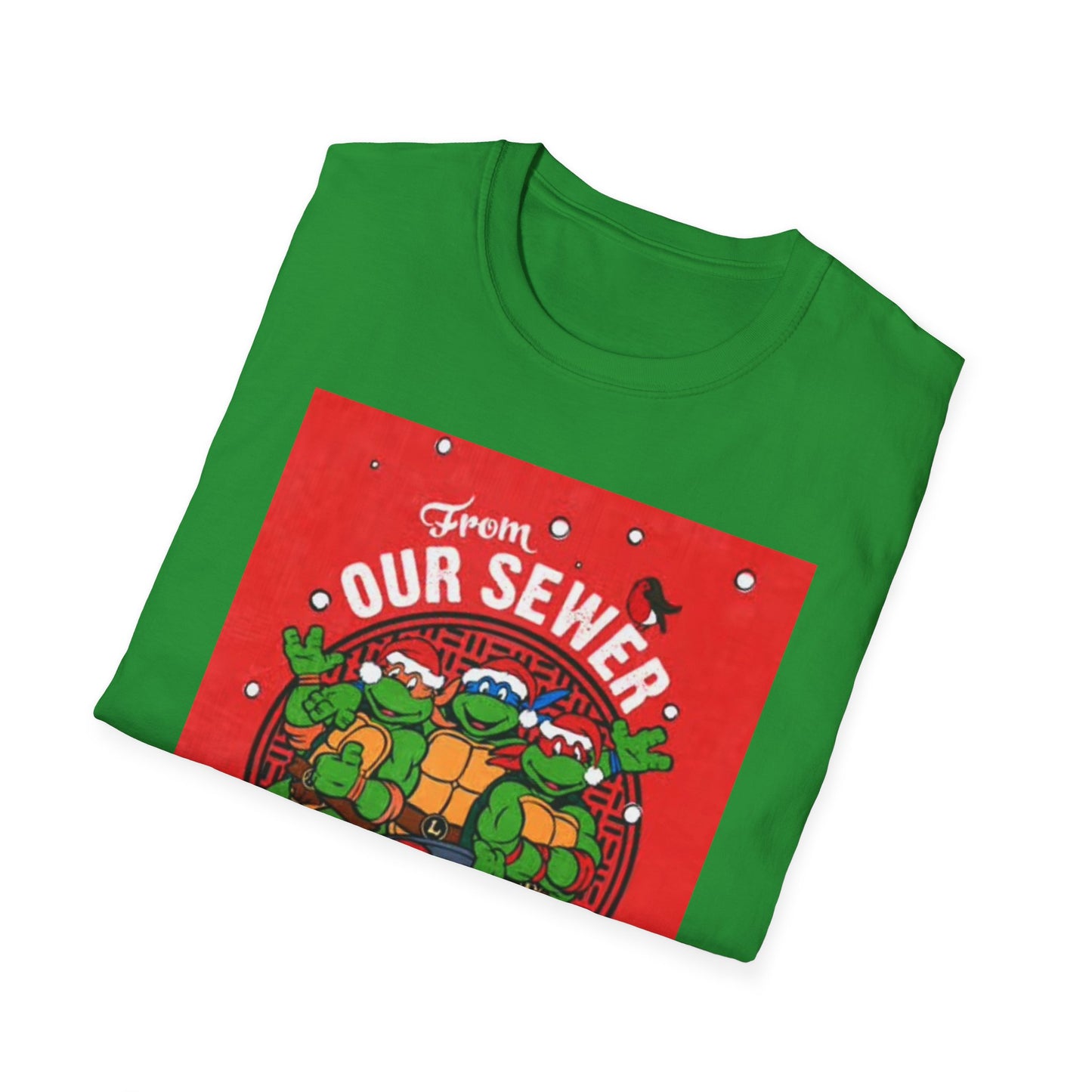Christmas Turtles Graphic T Shirt Funny Retro Holidays Unisex Softstyle T-Shirt