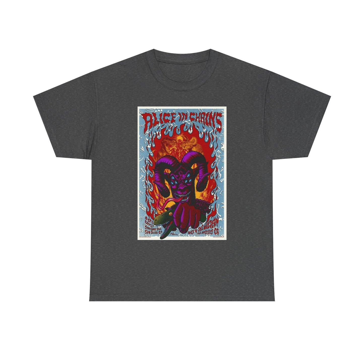 Alice In Chains Rock Band T Shirt Merch Poster Unisex Heavy Cotton Tee