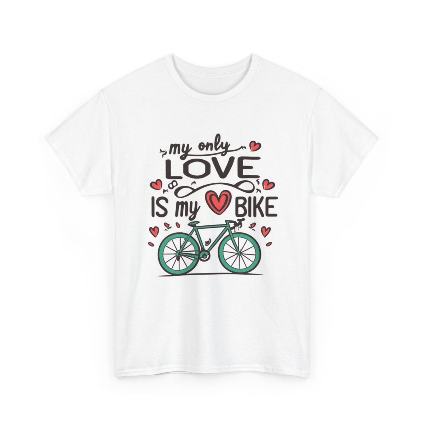My Only Love Is My Bike Graphic T Shirt Retro Unisex Heavy Cotton Tee