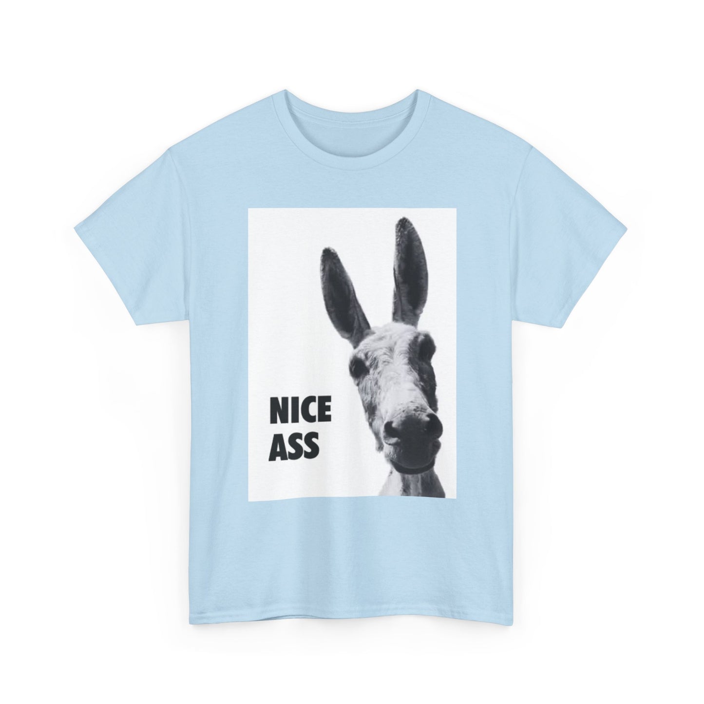 Nice Ass T Shirt Funny Donkey Animal Jokes Comedy Gift Unisex Heavy Cotton Tee