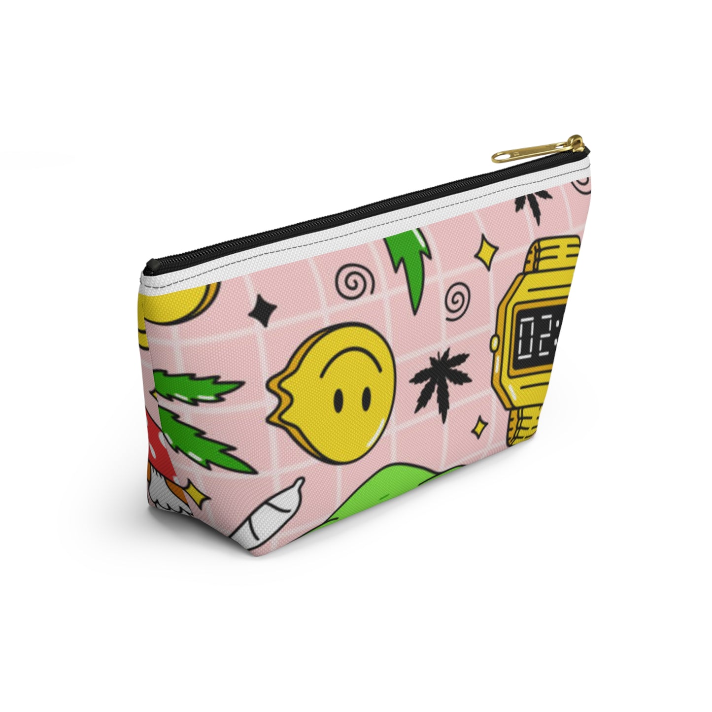 90s Weed Funny Graphic Travel Bag Multi ColorAccessory Pouch w T-bottom