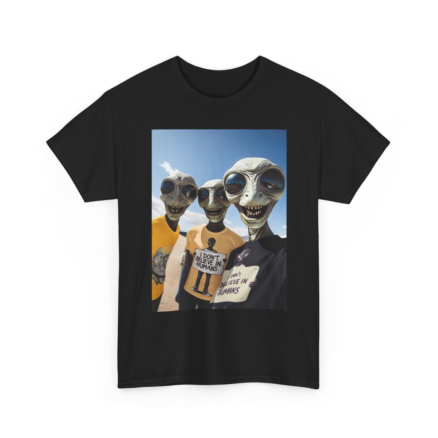 Alien Selfie Roswell Funny T Shirt Graphic Unisex Heavy Cotton Tee