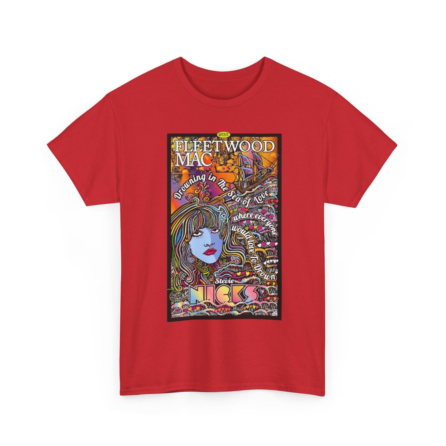 Fleetwood Mac T-shirt graphic vintage art 70s Unisex Heavy Cotton Tee