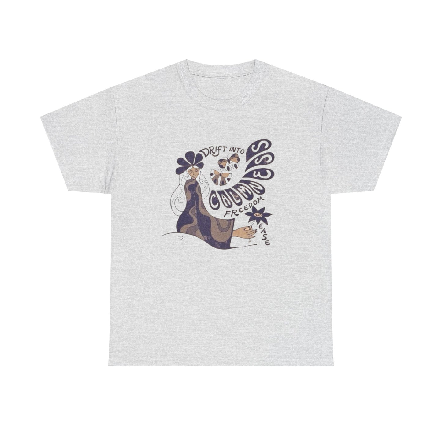 Drift Into Calmness Art Graphic T Shirt NEW ADULT Unisex Heavy Cotton Tee