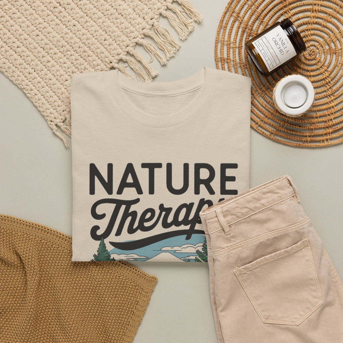 Nature Is Therapy Graphic T Shirt Men's Heavy Cotton Tee