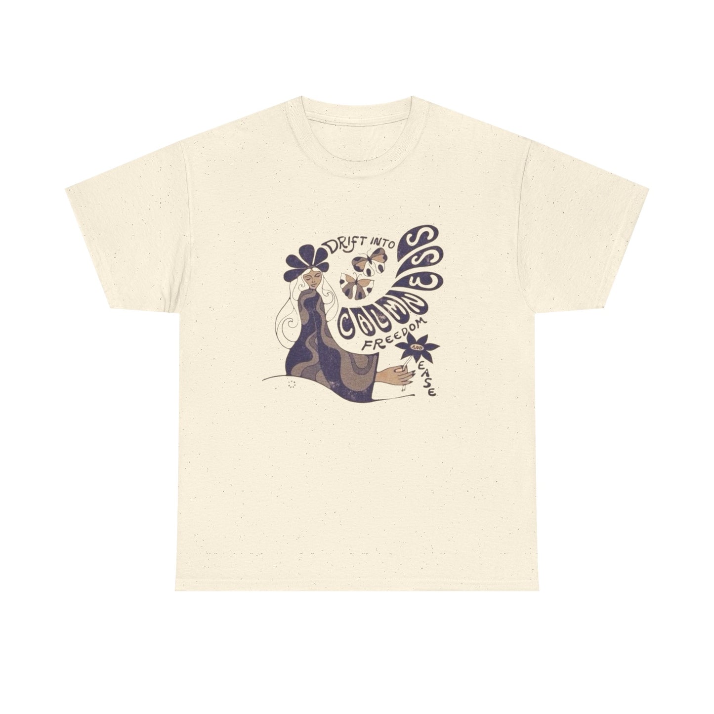 Drift Into Calmness Art Graphic T Shirt NEW ADULT Unisex Heavy Cotton Tee