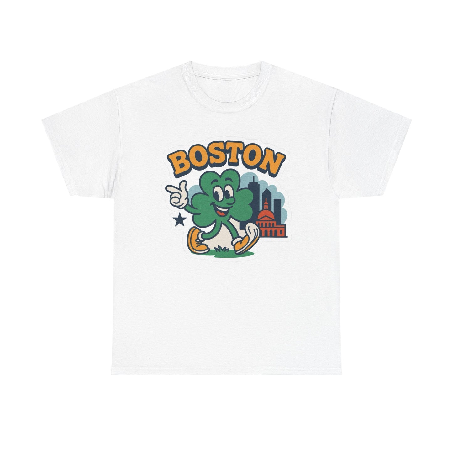Boston Green Clover Classic Graphic T Shirt Unisex NEW Heavy Cotton Tee