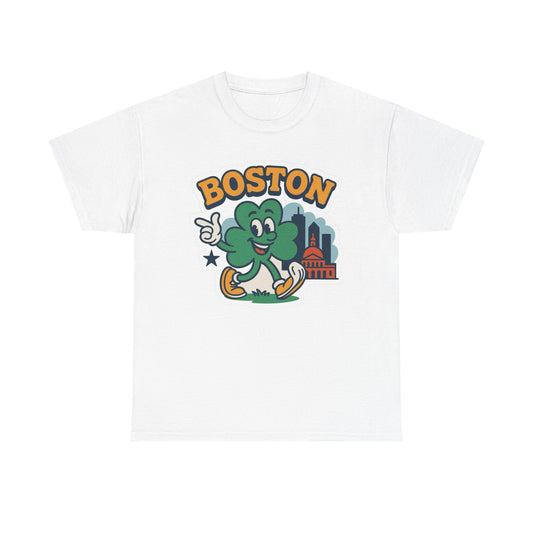 Boston Green Clover Classic Graphic T Shirt Unisex NEW Heavy Cotton Tee