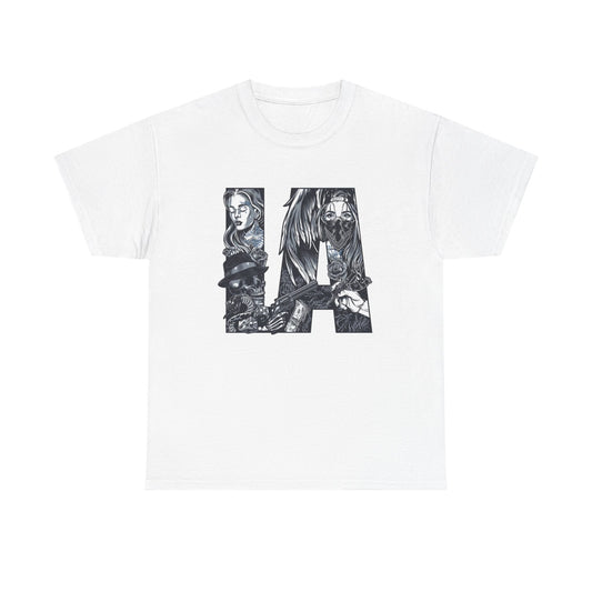 LA Graphic T Shirt Vintage Los Angeles Unisex Heavy Cotton Tee