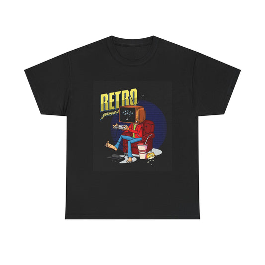 Retro Tv Gaming Tshirt 90s Kids Graphic Console Unisex Heavy Cotton Tee