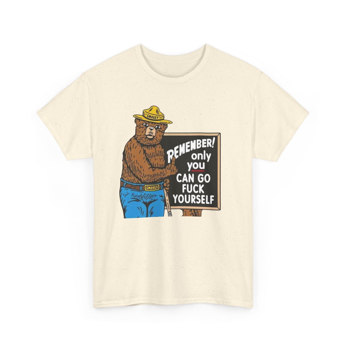 Smokey The Bear Graphic T Shirt Funny Vintage Jokes Unisex Heavy Cotton Tee